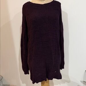 100%cotton Purple/black Knit Sweater dress